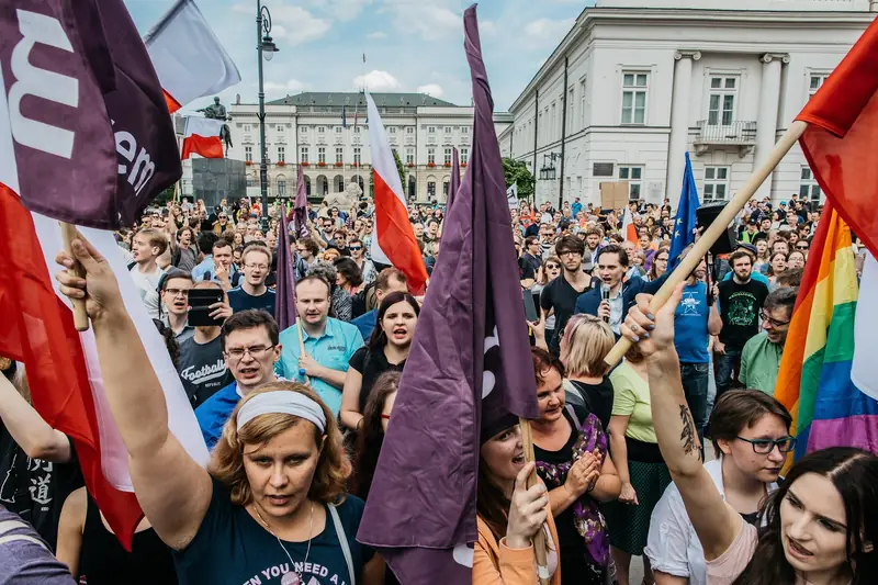 Protest przed Pałacem Prezydenckim