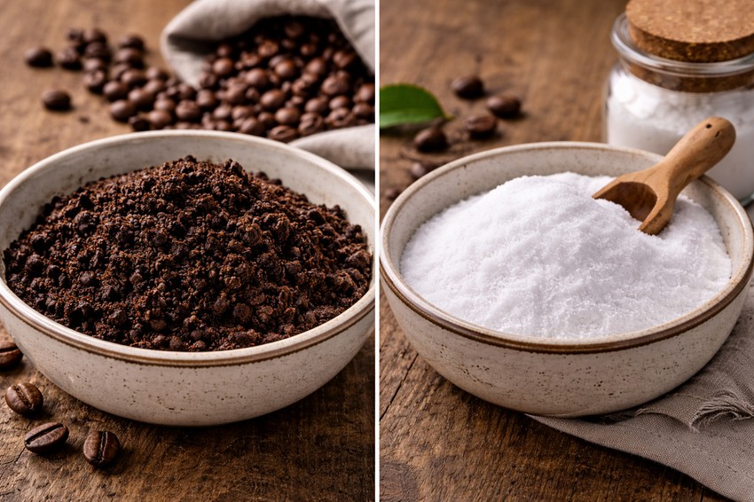 Keramičke posude sa kafom i sodom