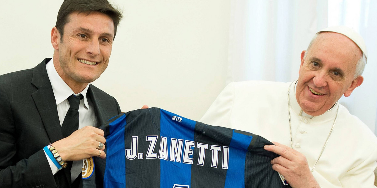 Papież Franciszek I i Javier Zanetti