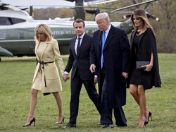 Wojna na nogi: Melania Trump na spotkanie z Brigitte Macron założyła mini, jakiej jeszcze nie miała. Wygrała? FOTO