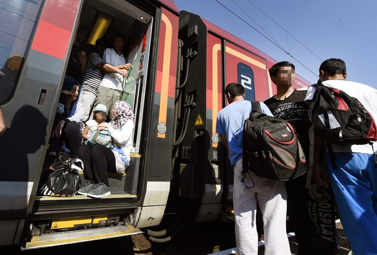Pociąg z imigrantami na stacji w Budapeszcie