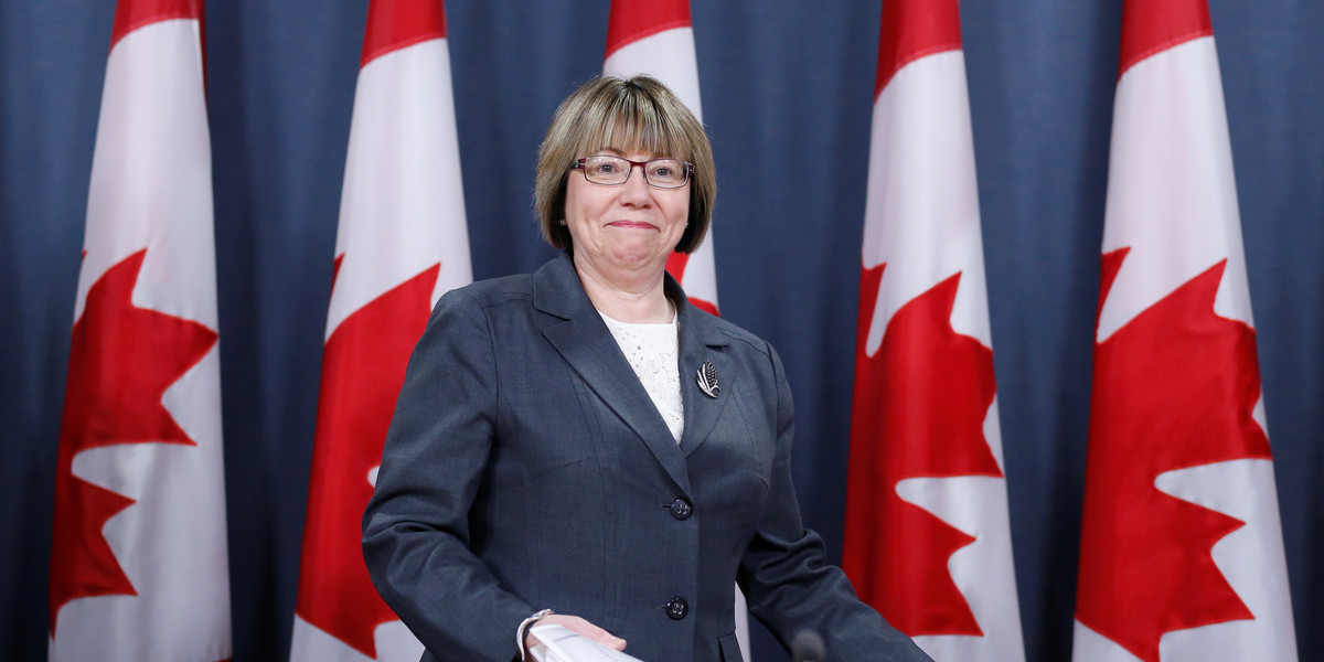 Anne McLellan, Chair of the Task Force on Cannabis Legalization and Regulation, arrives at a news conference in Ottawa, Ontario, Canada December 13, 2016.