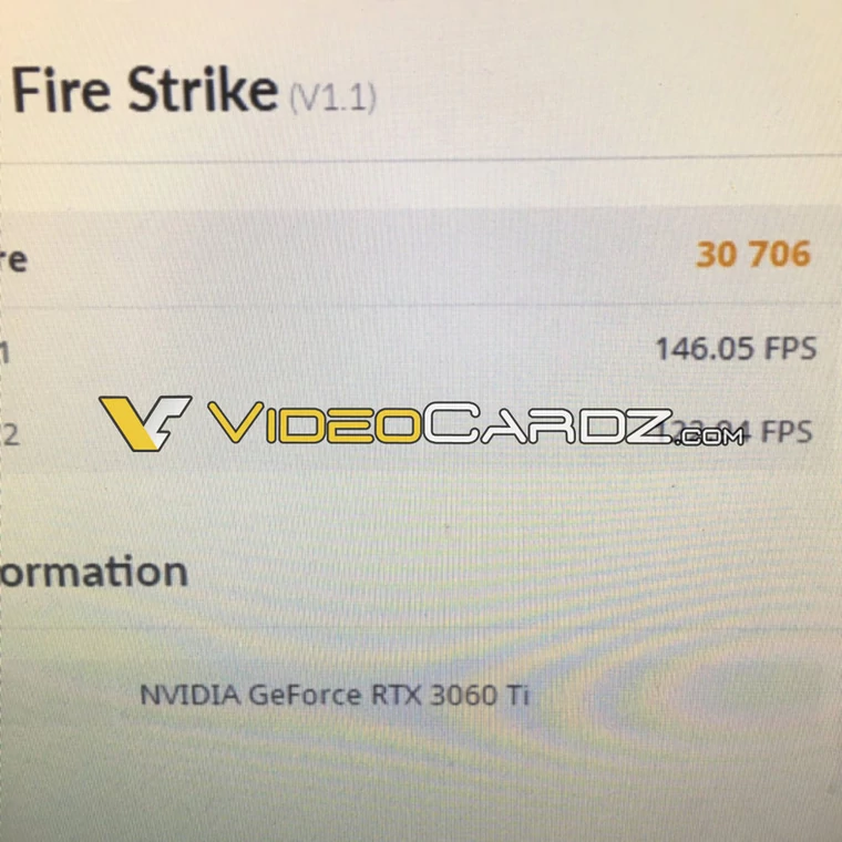 Nvidia GeForce RTX 3060 Ti w 3DMark Fire Strike