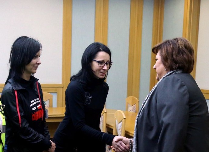 Protest żon górników