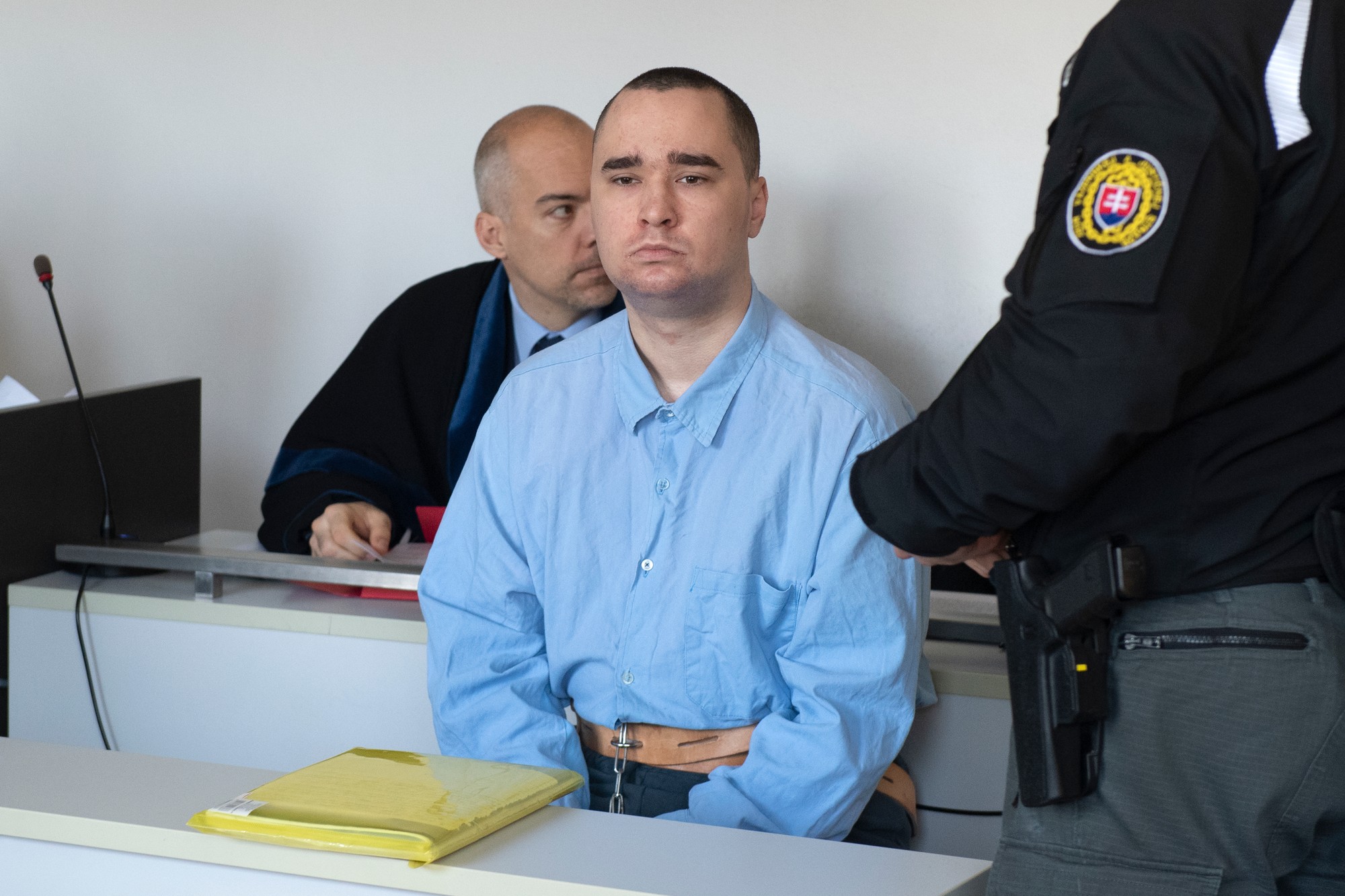 Volodymyr Moiseienko na súdnom pojednávaní za vraždu Ukrajinky na Mladej garde 11. januára 2023 v Bratislave.