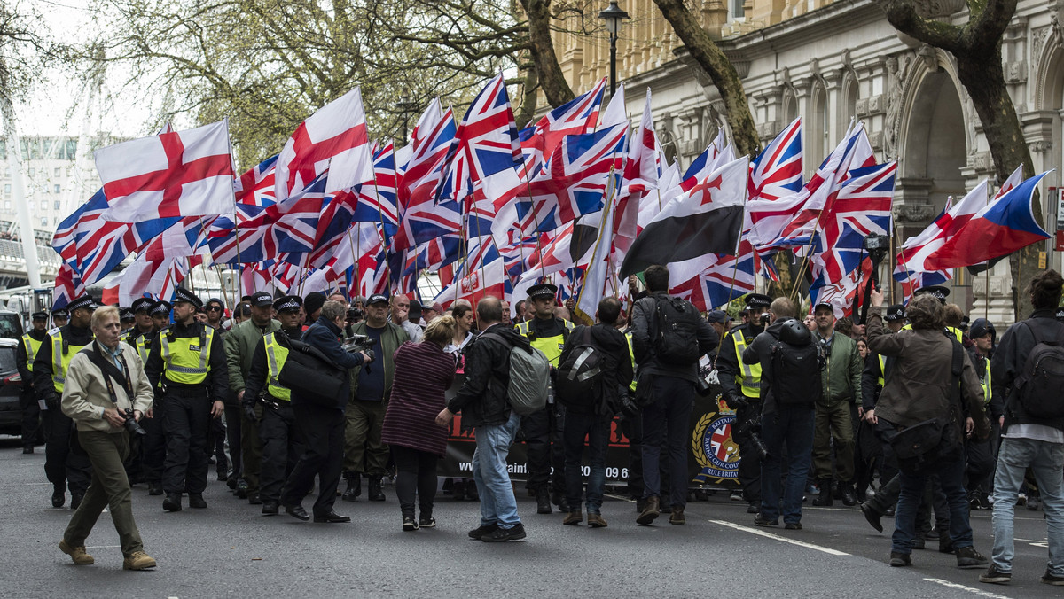 BRITAIN POLITICS PROTEST (Members of far-right groups protest in London)