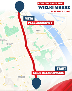 Marsz 4 czerwca. Sprawdź jakie utrudnienia w ruchu drogowym czekają Warszawę w ten weekend