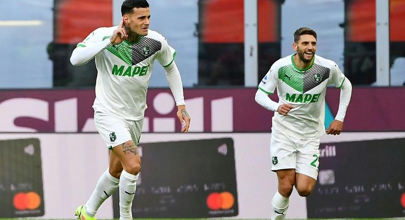 Gianluca Scamacca drew Sassuolo level at the San Siro Creator: Isabella BONOTTO