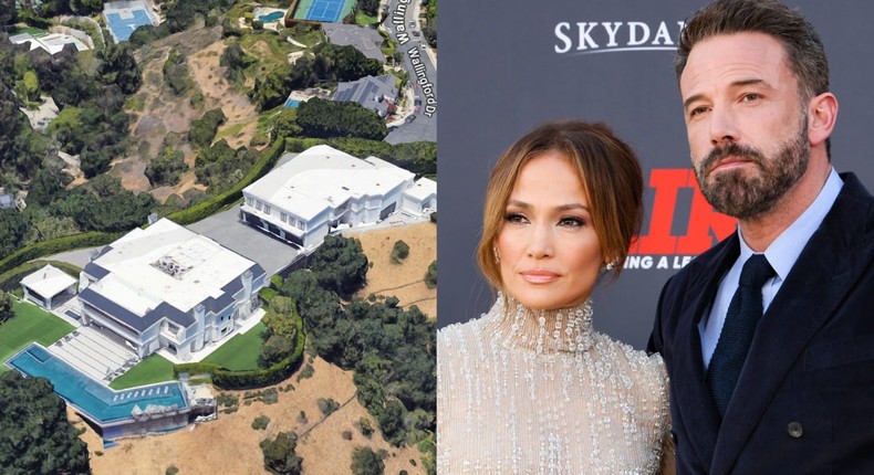 Jennifer Lopez and Ben Affleck have listed the mansion they bought last year for sale.Google Maps; Rodin Eckenroth/FilmMagic