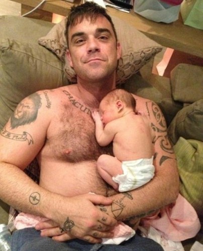 Robbie Williams z córeczką Theodory Rose
