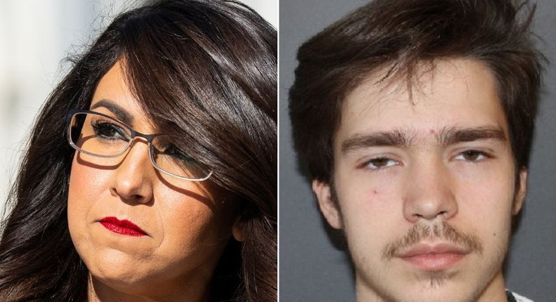 Rep. Lauren Boebert (left) and her son, Tyler (right). Tyler was detained by the Rifle Police Department in February after a recent string of vehicle trespass and property thefts in the town.Bill Clark/CQ-Roll Call, Inc via Getty Images; Rifle Police Department