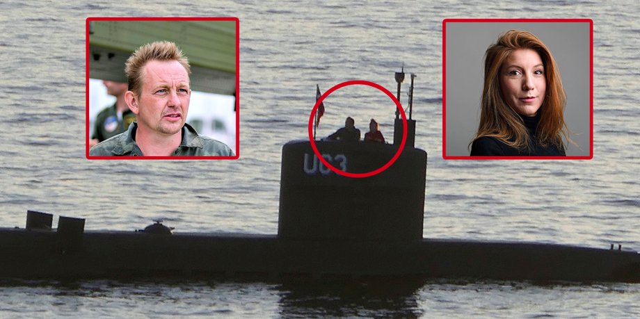 Kim Wall and Peter Madsen on the submarine.