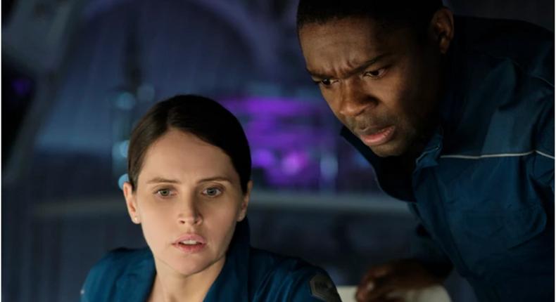 David Oyelowo and co star, Felicity Jones in 'Midnight Sky' [RadioTimes]