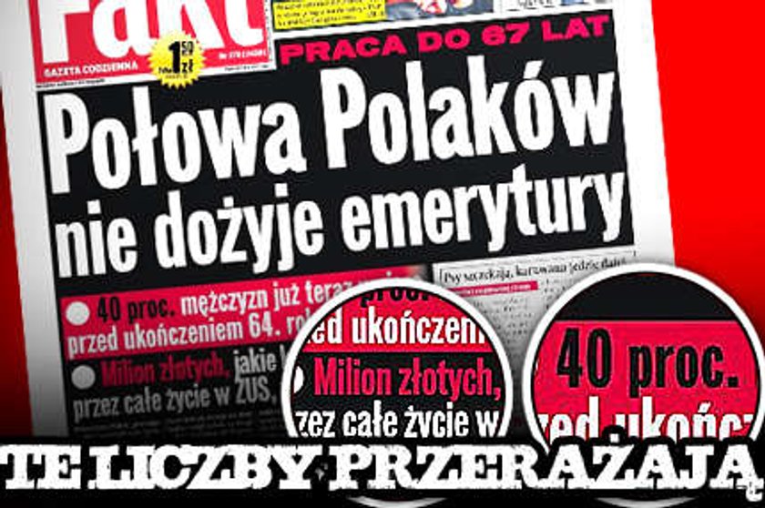 Połowa Polaków nie dożyje emerytury. Przerażające liczby