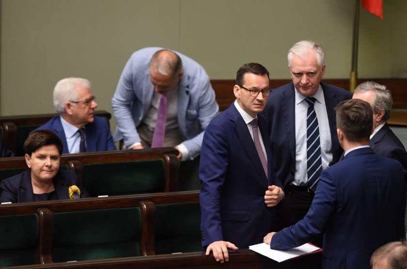 Premier Mateusz Morawiecki podczas debaty i głosowania nad projektem ustawy o IPN