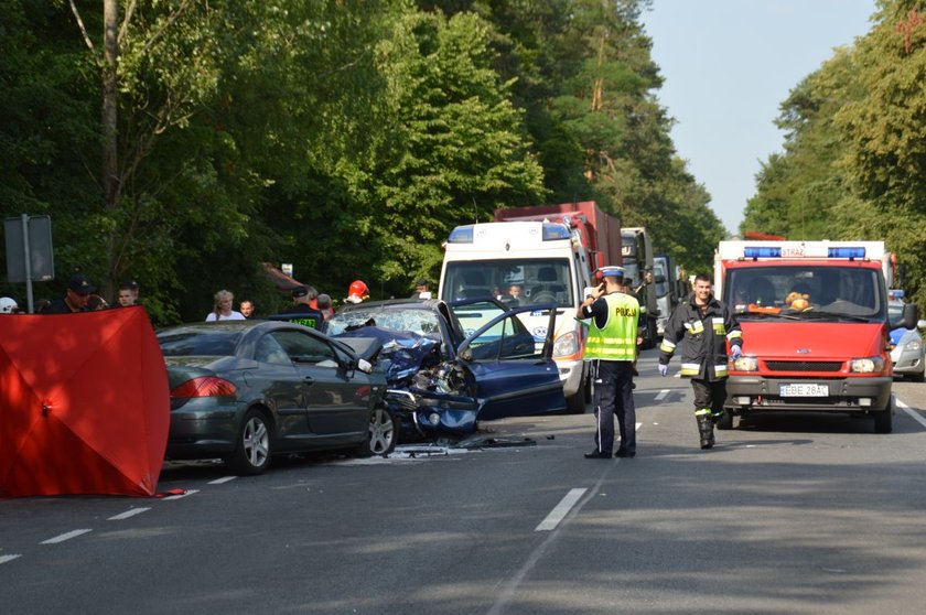 Zderzenie czołowe na drodze krajowej numer 74