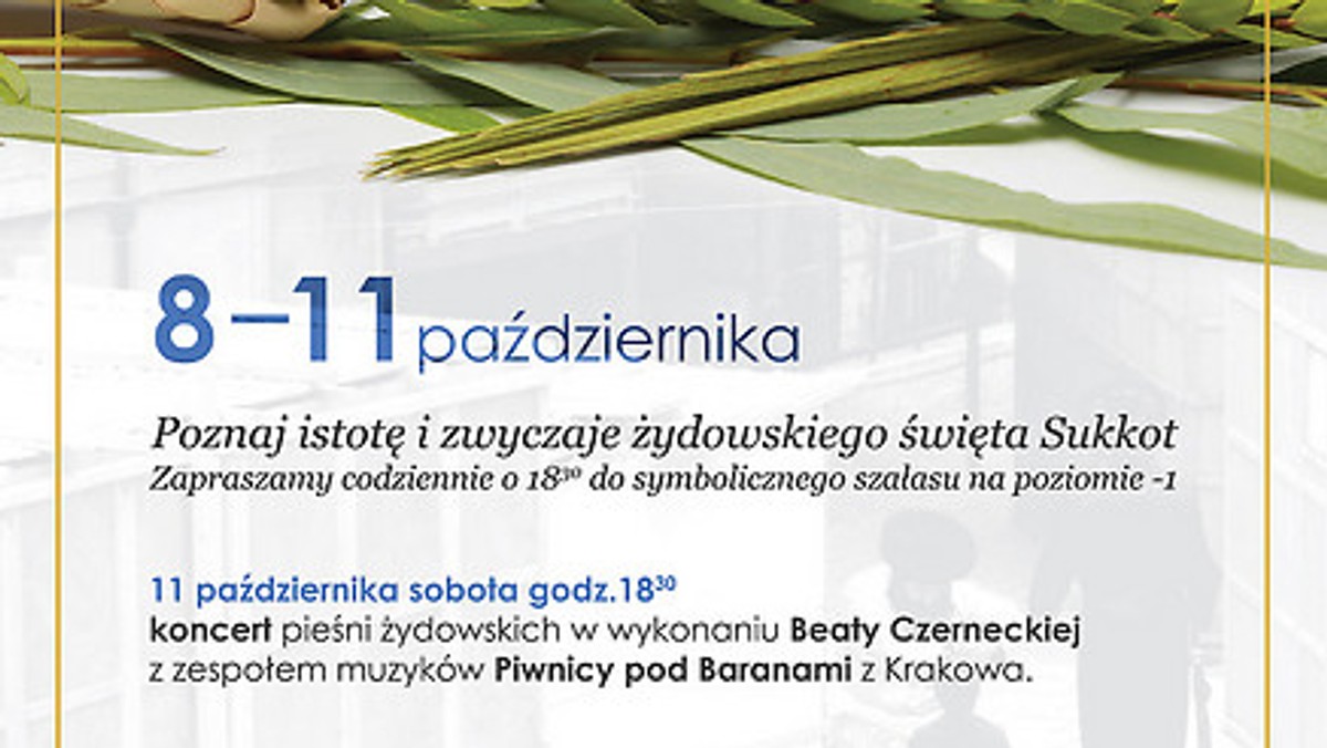 W Galerii Korona Kielce stanie symboliczny szałas, do którego codziennie od 8 do 11 października od godz. 18.30, zapraszają goście z Izraela.