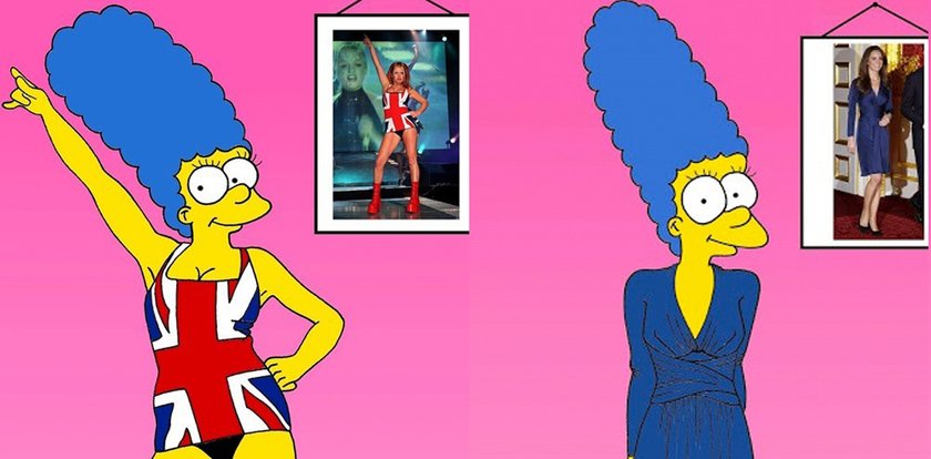 Marge Simpson przebrana za Kate Middleton