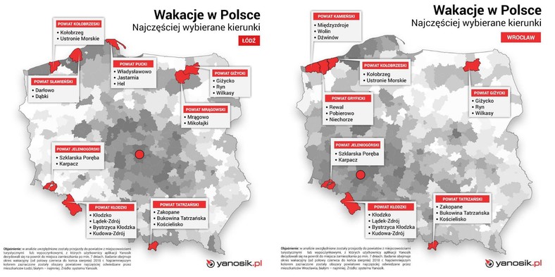 Gdzie najczęściej spędzają wakacje mieszkańcy Łodzi i Wrocławia