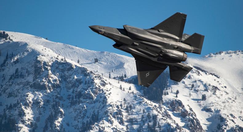 Maj. Kristin BEO Wolfe demonstrates the capabilities of the F-35A Lighting II, a single seat, single engine, all-weather stealth multirole fighter aircraft, during a practice flight with the F-35 Demonstration Team at Hill Air Force Base, Utah, Dec. 13, 2023.Jack Rodgers/US Air Force