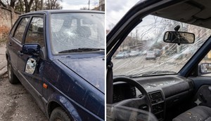 Eksplozija spreja u automobilu - ilustracija