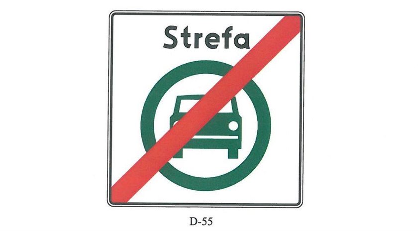 znak, znak drogowy, strefa czystego transportu, D55, D-55