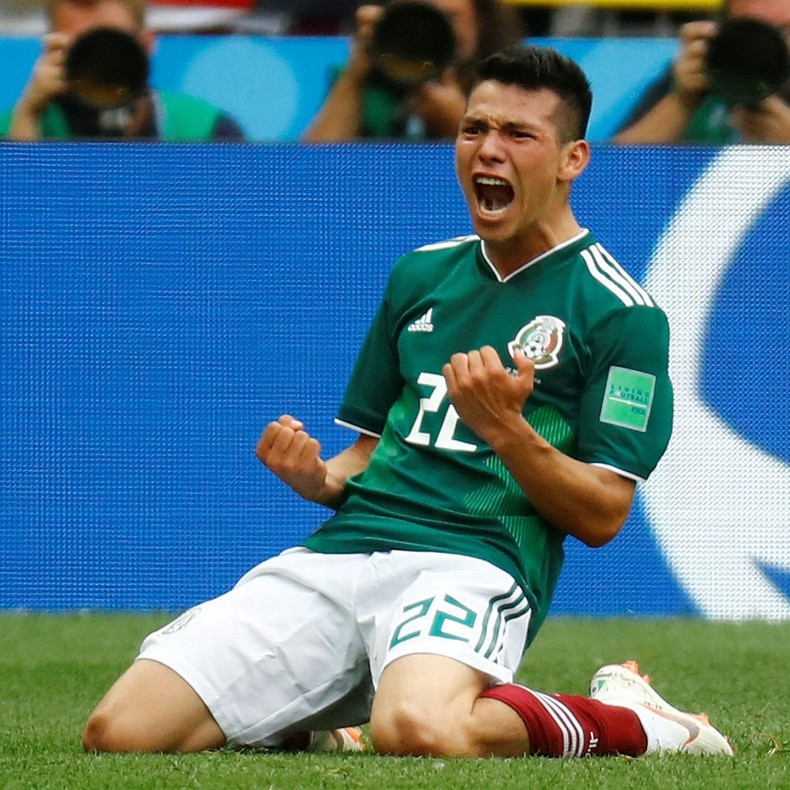 Hirving Lozano, zawodnik Napoli, w meczu z Meksykiem