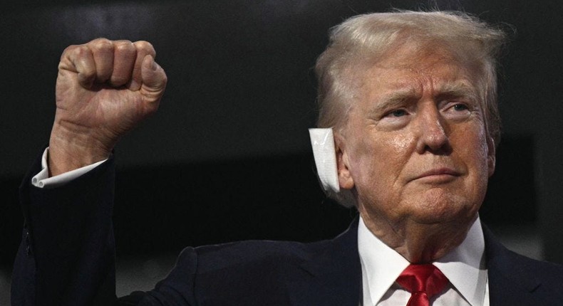 Former President Donald Trump on day one of the Republican National Convention.BRENDAN SMIALOWSKI/AFP via Getty Images