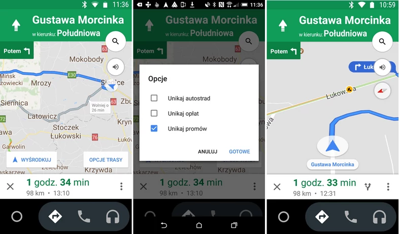 Android Auto - nawigacja Google