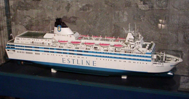 Model promu Estonia znajdujący się w muzeum morskim w Tallinnie