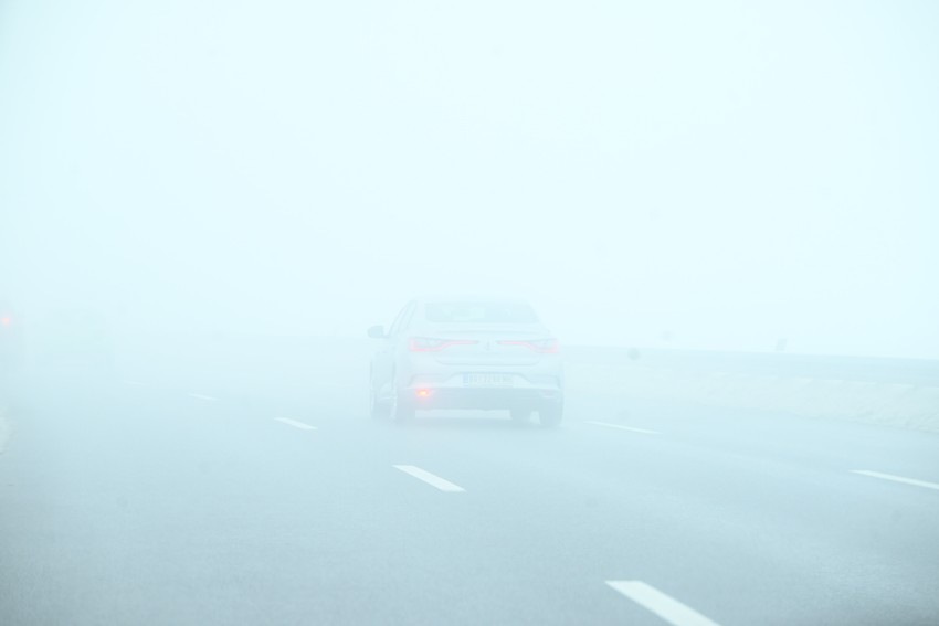 Gusta magla na autoputu kroz Beograd
