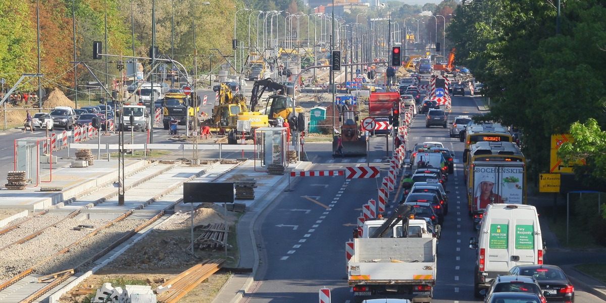 Przebudowa Wołoskiej, zamknięte skrzyżowanie z Domaniewską