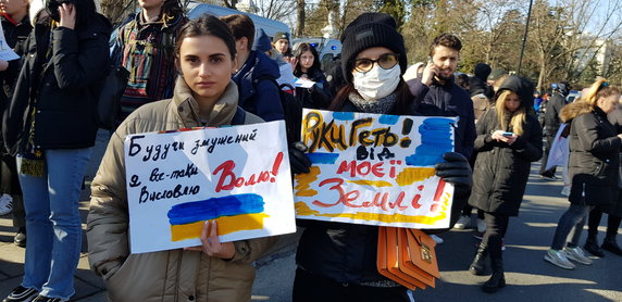 Protest przed Ambasadą Rosji w Warszawie