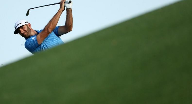 Dustin Johnson plays a shot on the 18th hole during the final match of the World Golf Championships Match Play on March 26, 2017