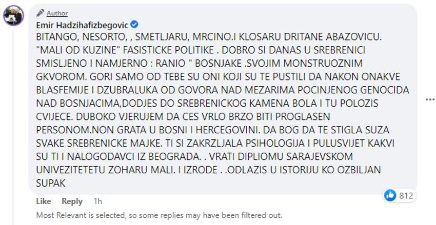 Post Emira Hadzihafizbegovića 