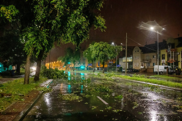 Zniszczenia po burzy, która przeszła nad Płockiem