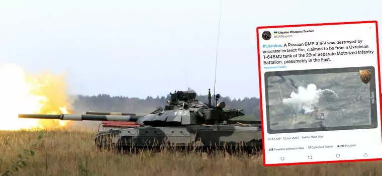 Ukraiński czołg niszczy rosyjski wóz bojowy. "Spektakularne trafienie"