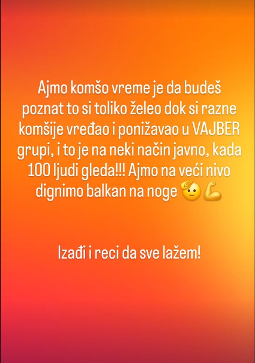 Marko Miljković se obratio komšiji