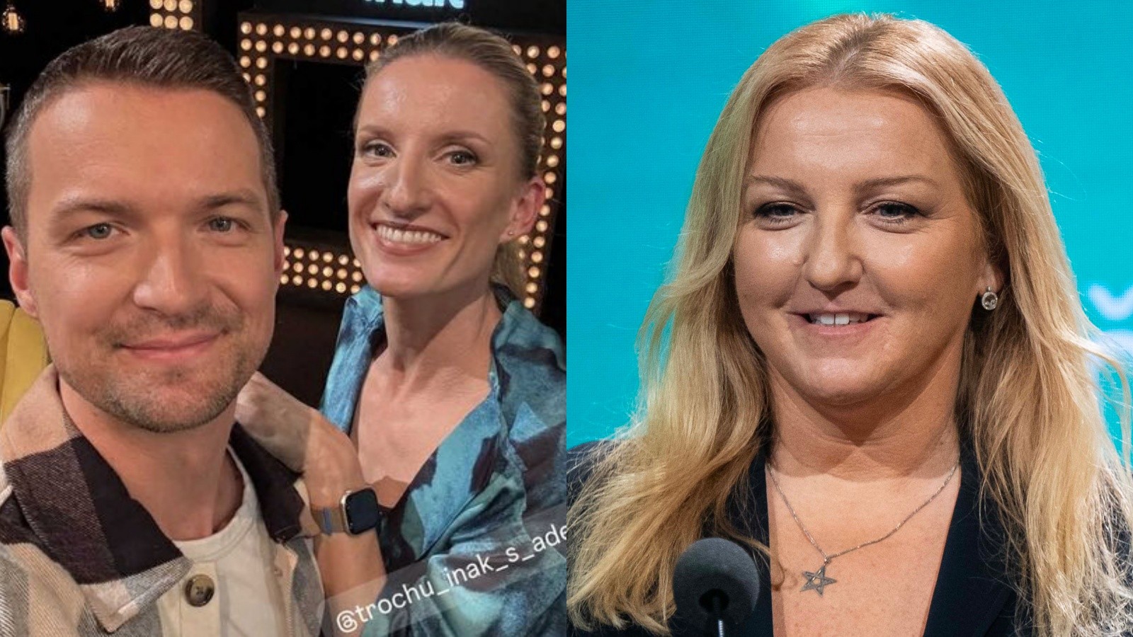 Manželia Viktor a Adela Vinczeovci a generálna riaditeľka STVR Martina Flašíková.