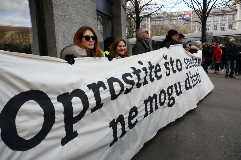 Protest u Zagrebu zbog smrti novinara Vladimira Matijanića u avgustu 2021.