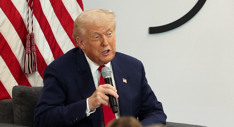 President Trump delivers remarks during a Business Roundtable event in Washington, D.C.Kevin Lamarque/REUTERS