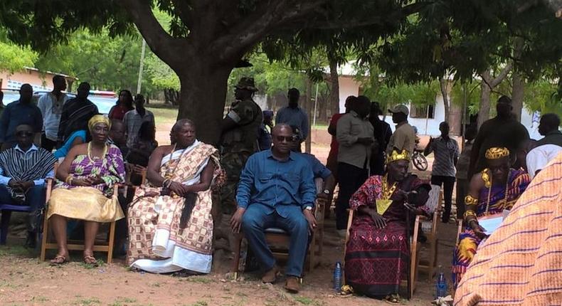 President Mahama with chiefs of Todome in the Volta region