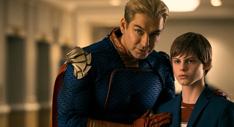 Homelander (Antony Starr) and Ryan (Cameron Crovetti) on season four, episode one of The Boys.Jan Thijs/Prime Video