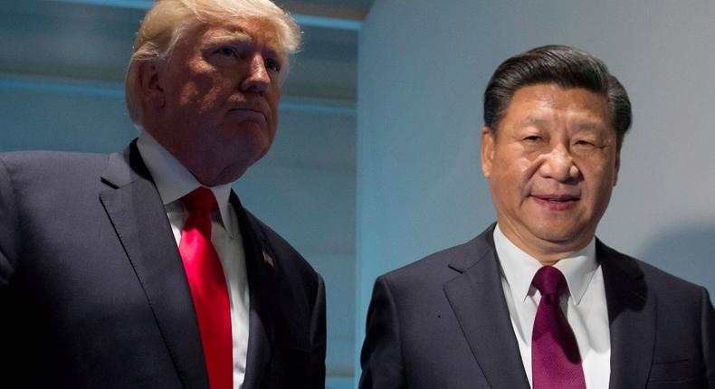 US President Donald Trump and Chinese President Xi Jinping at a G-20 Summit in Hamburg, Germany, on July 8, 2017.