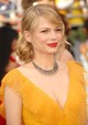 2006 – Michelle Williams-t a Brokeback Mountain-ben nyújtott alakításáért a legjobb női mellékszereplő kategóriában jelölték. Lenyűgöző, redőzött, élénksárga Vera Wang ruháját egy vintage, viktoriánus stílusú Fred Leighton gyémánt nyaklánccal egészítette ki, amely azonnal a rajongók kedvencévé vált.