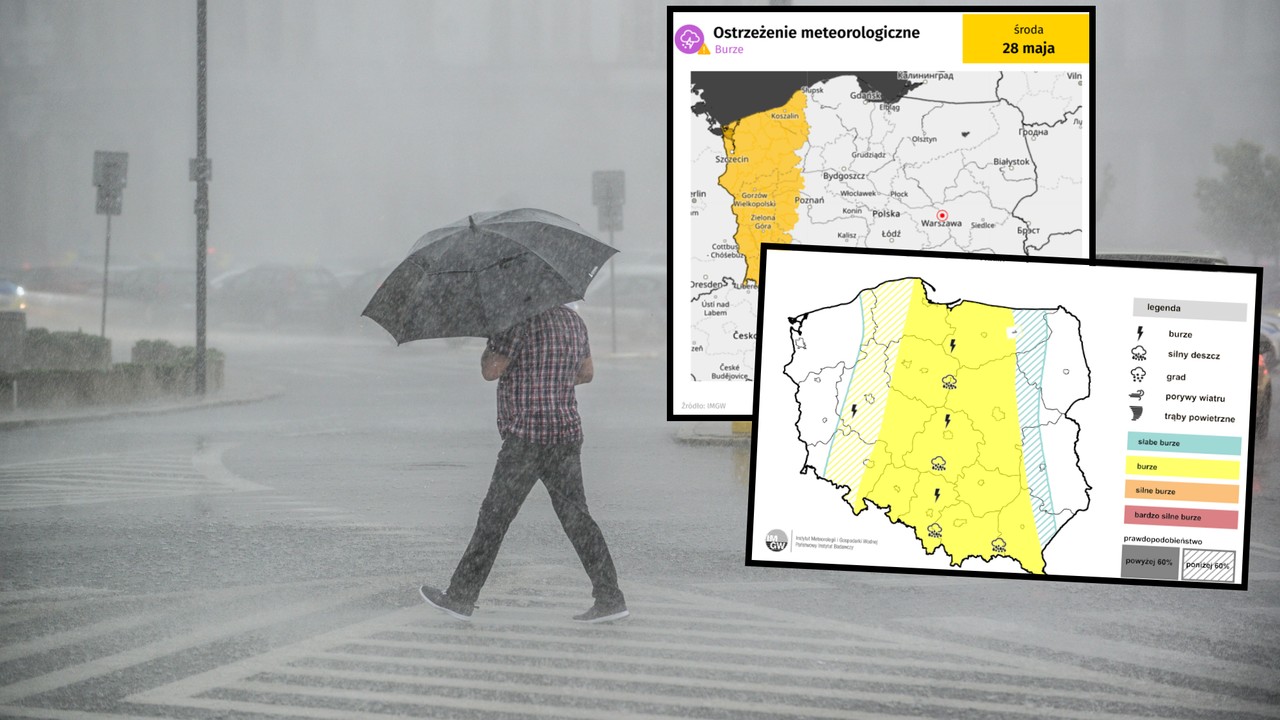 Są żółte alerty IMGW przed burzami z ulewami i gradem. W tych miejscach będzie najgorzej