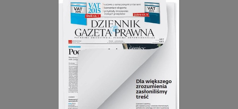 Dlaczego pierwsza strona "DGP" jest zasłonięta? WYJAŚNIENIE