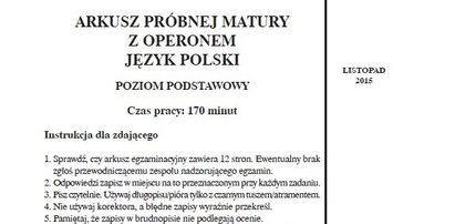 Próbna matura 2015 OPERON. Język polski. ODPOWIEDZI