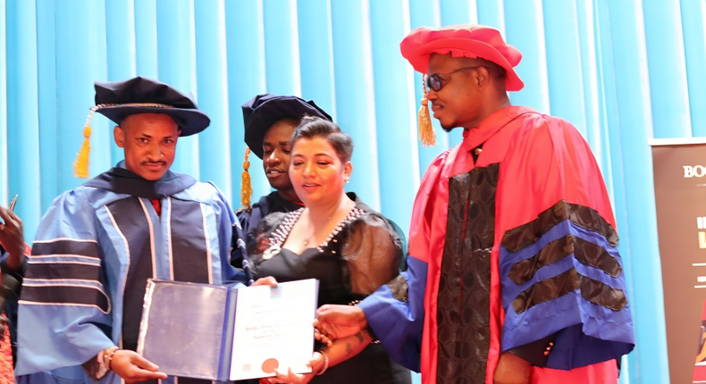 Embakasi East MP Babu Owino receives Honorary Doctorate Degree in Political Leadership