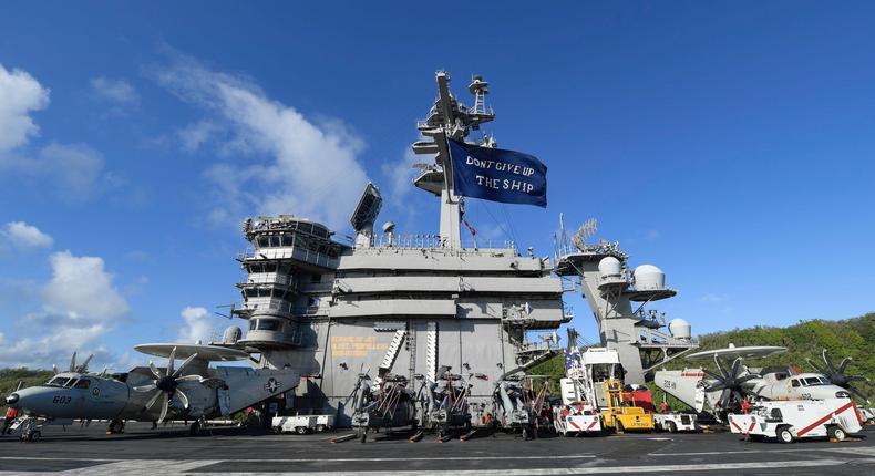 Navy aircraft carrier Theodore Roosevelt Guam